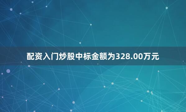 配资入门炒股中标金额为328.00万元